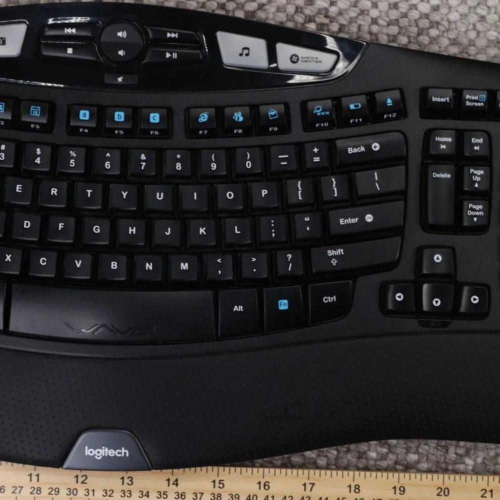 Logitech K350 Wireless Keyboard Black l Ergonomic Wave Media Keys Y-R0053